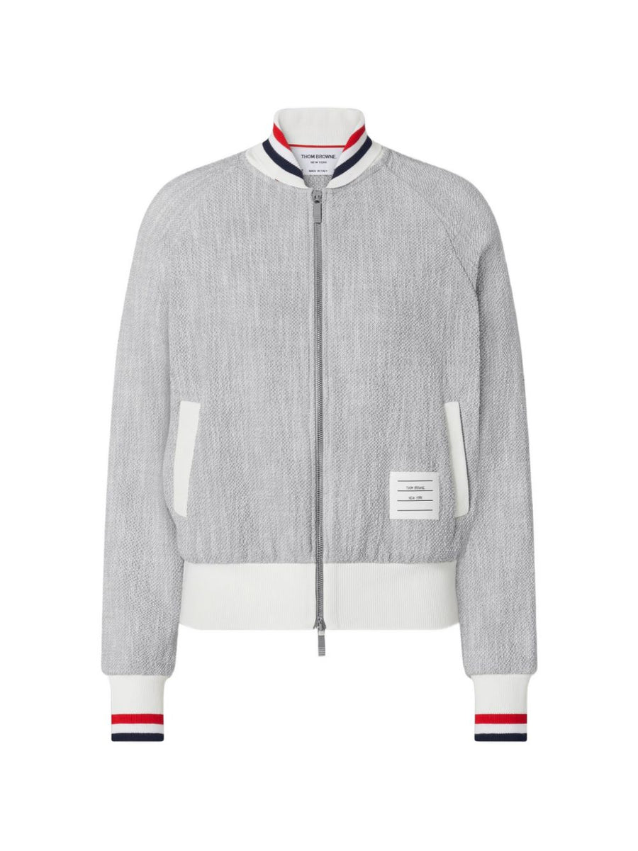 Thom Browne Striped Tweed Jacket — Grey
