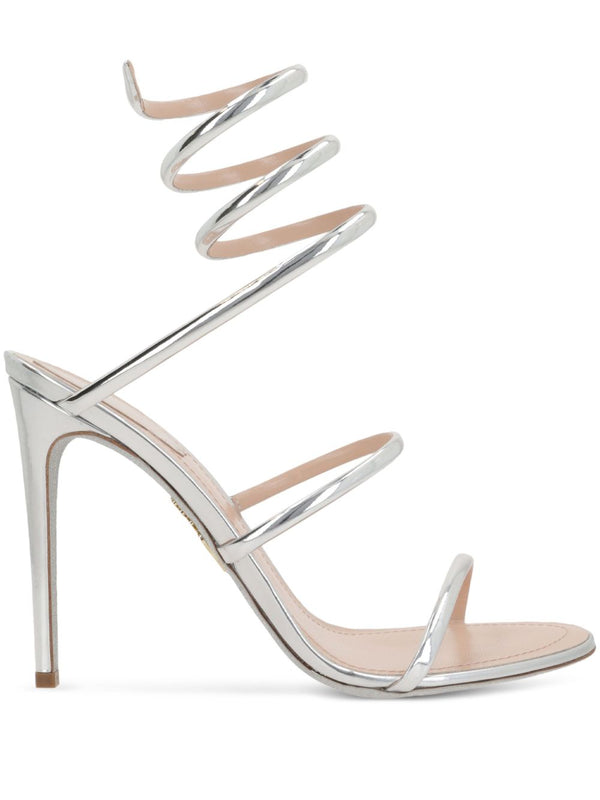 René Caovilla Cleo Sandal Heel — Silver