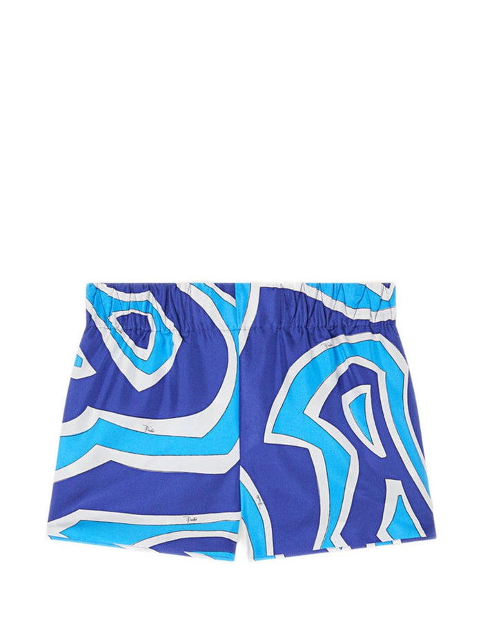 Pucci Shorts Clear Blue Silk