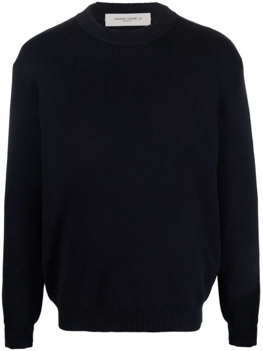 Golden Goose Ribbed Cotton Sweater — Navy