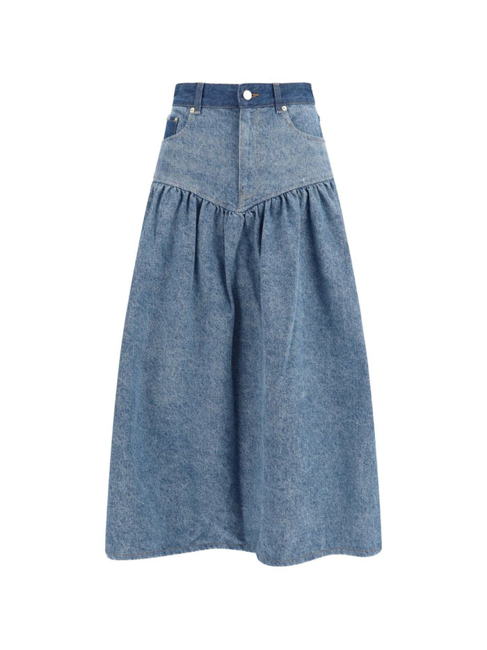 Ganni Skirts Blue Recycled Cotton