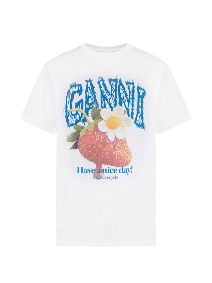 Ganni T-Shirts And Polos White