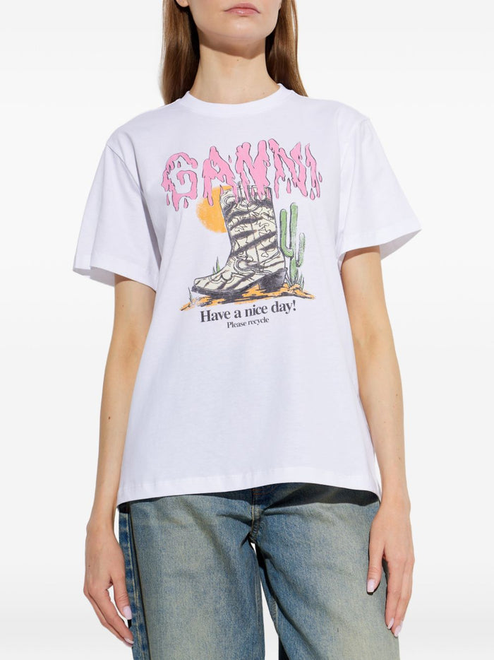 Ganni T-Shirts And Polos White