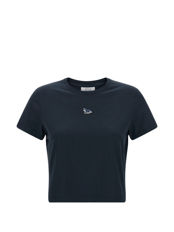 Maison Kitsuné Fox-Embroidered Cotton T-Shirt