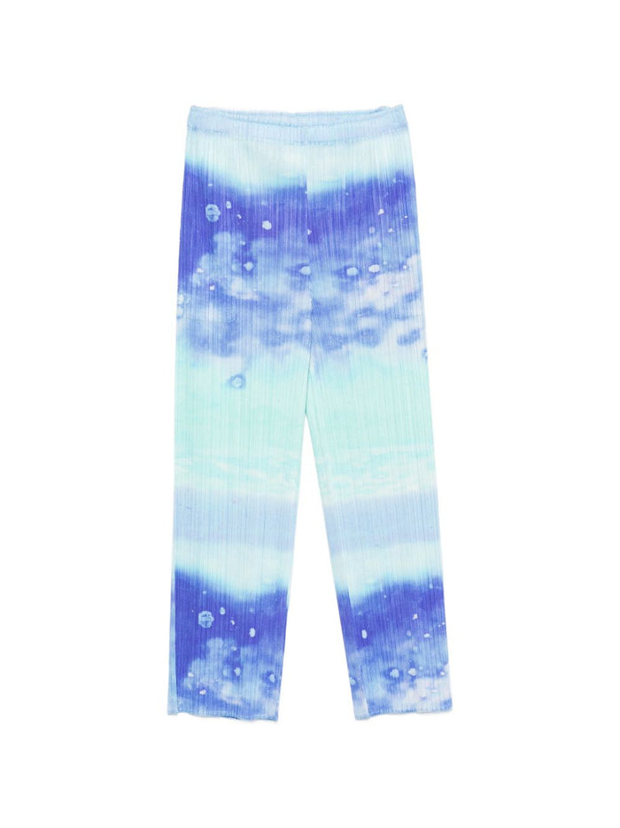 Pleats Please Trousers Light Blue Polyester