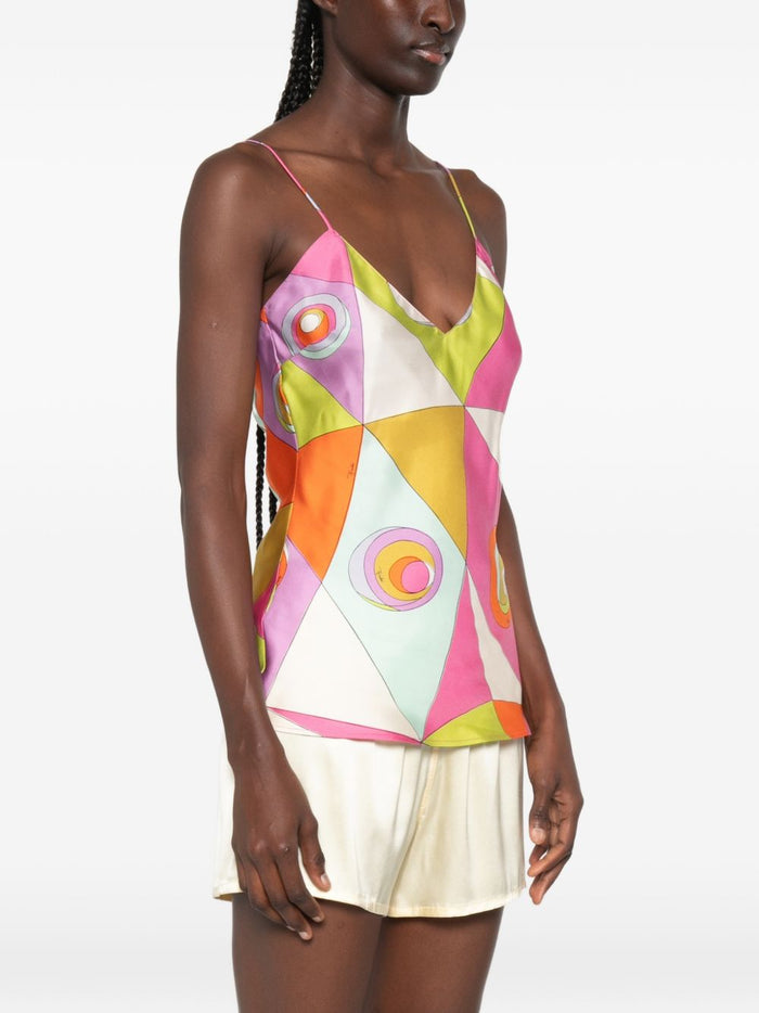 Pucci Top Multicolor Silk