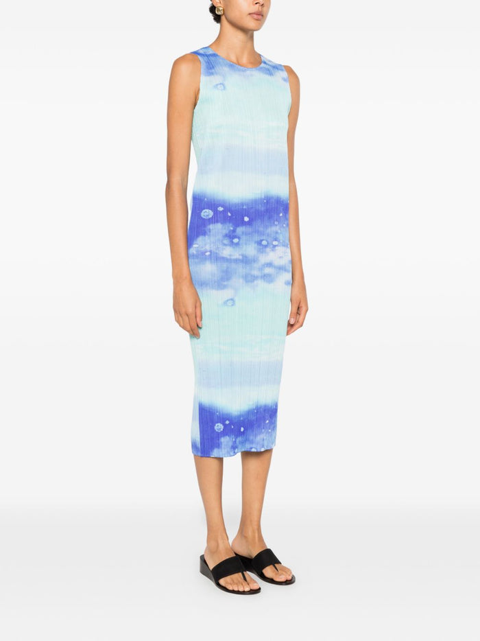 Pleats Please Dresses Light Blue Polyester
