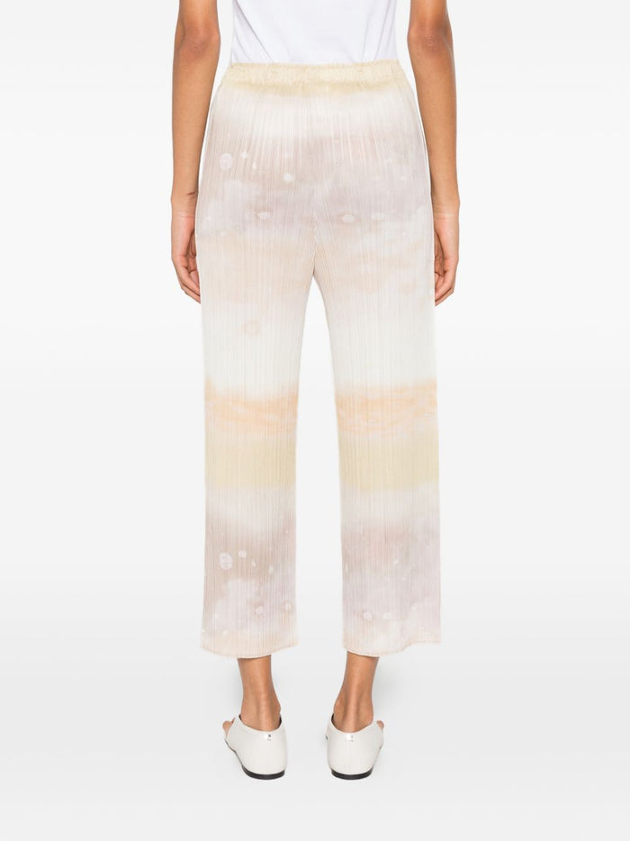 Pleats Please Trousers Beige Polyester