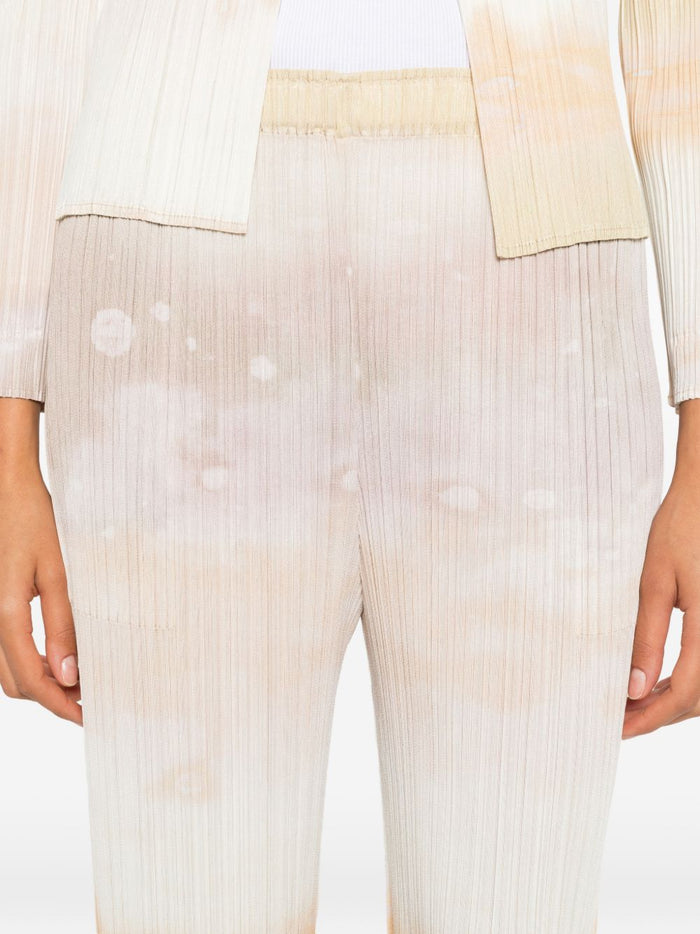 Pleats Please Trousers Beige Polyester