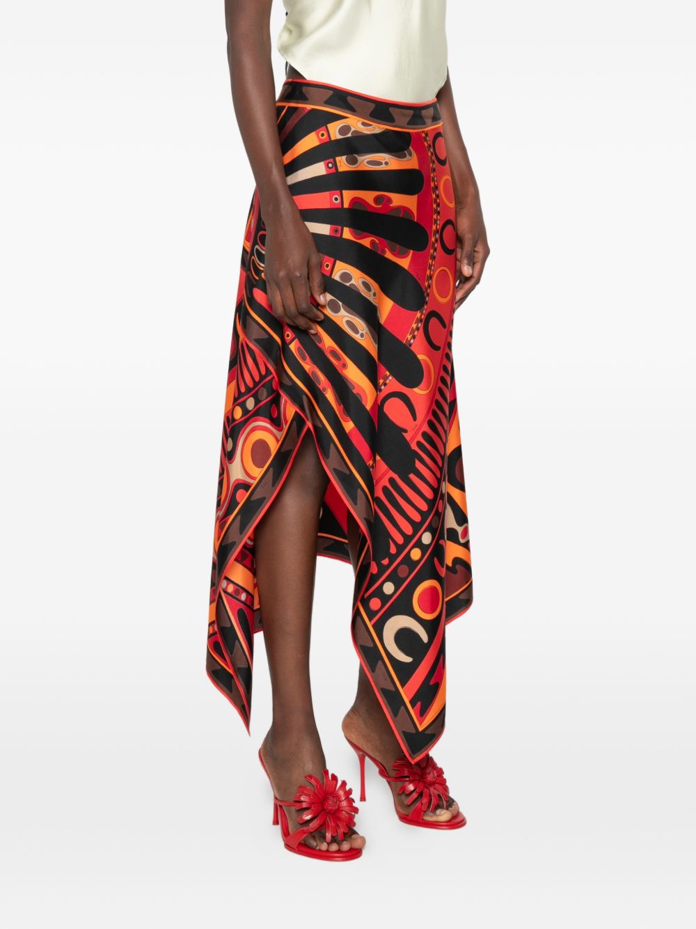Pucci Skirts Orange Silk