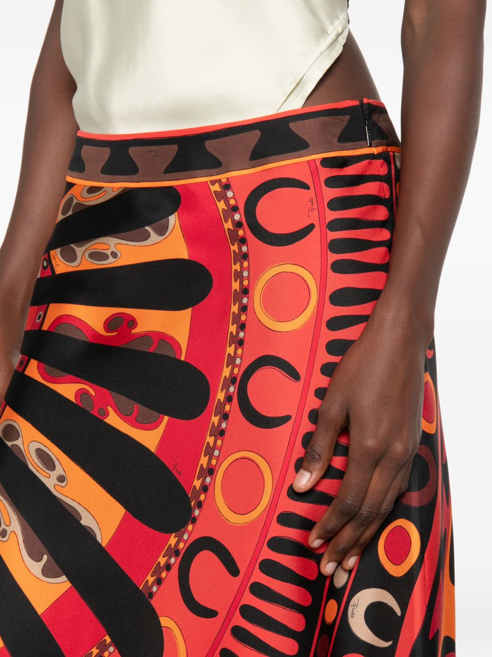 Pucci Skirts Orange Silk