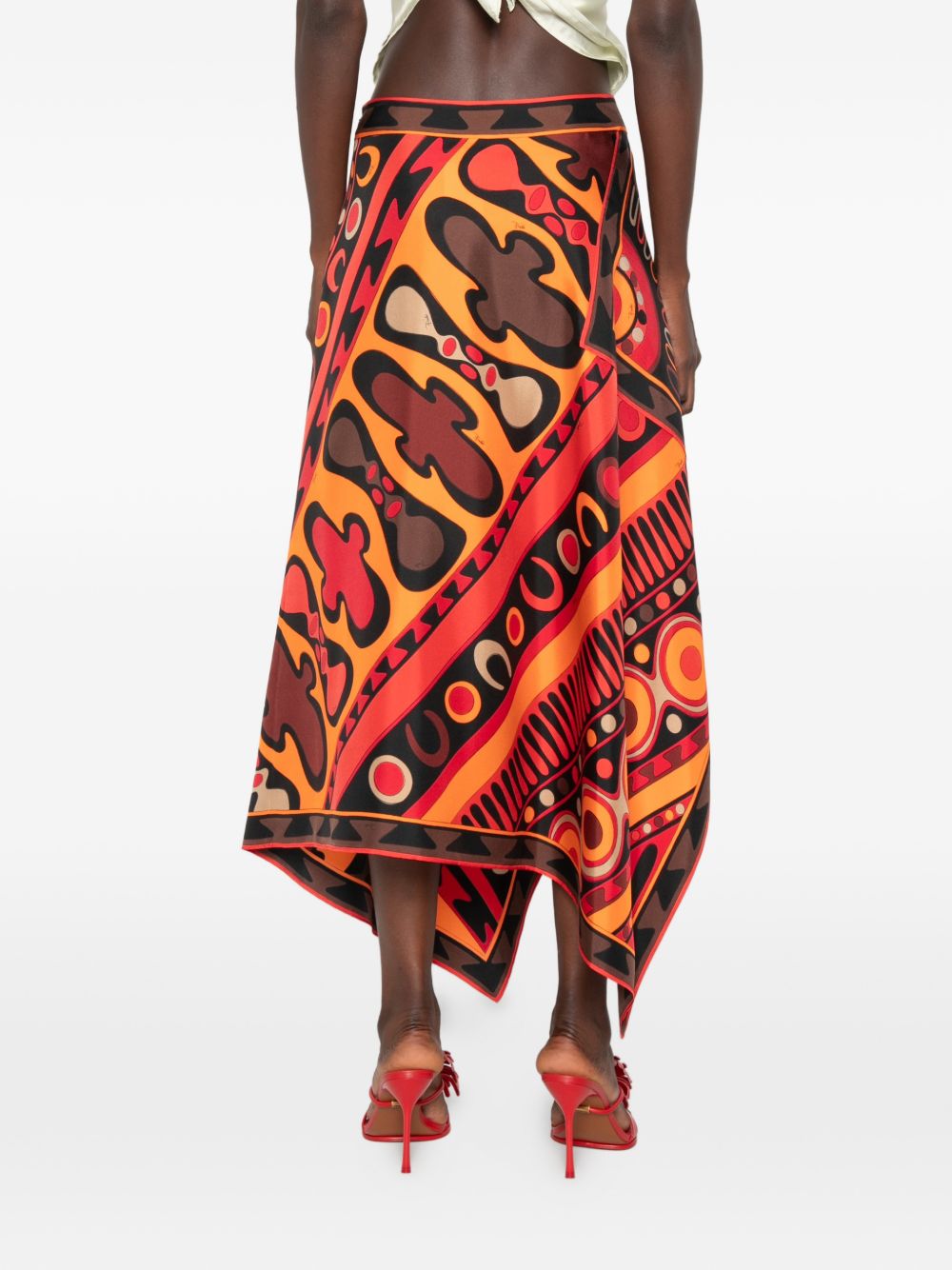 Pucci Skirts Orange Silk