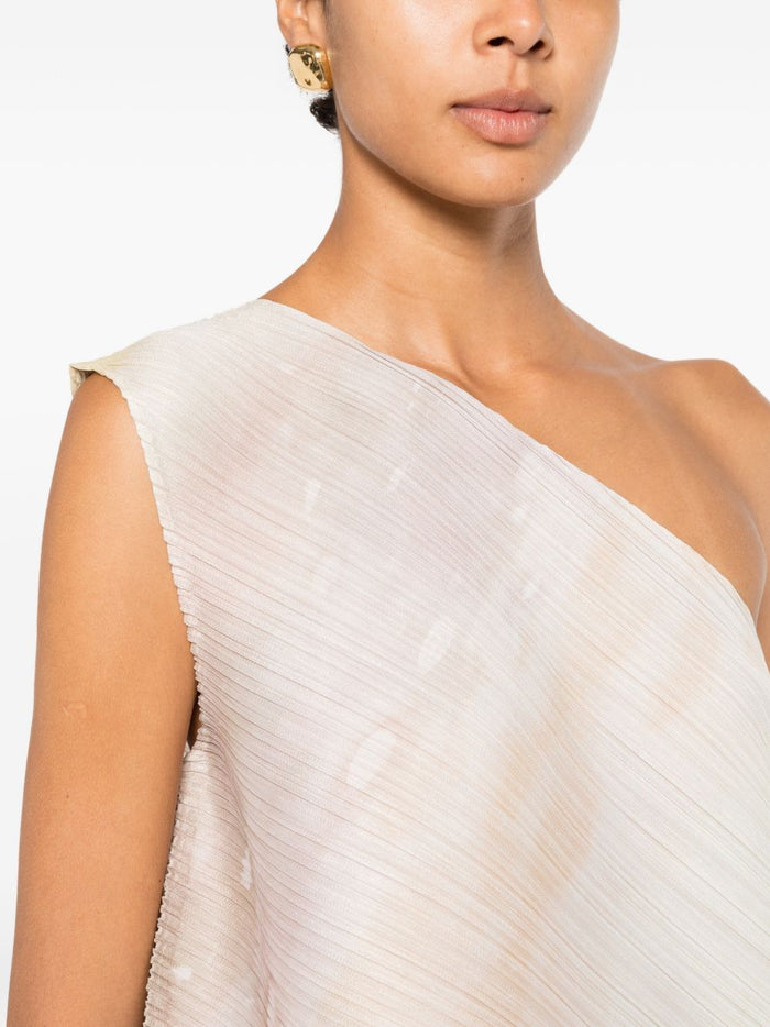Pleats Please Top Beige Polyester