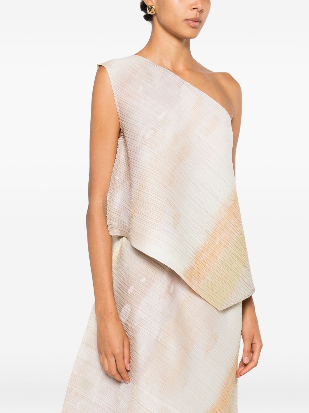 Pleats Please Top Beige Polyester