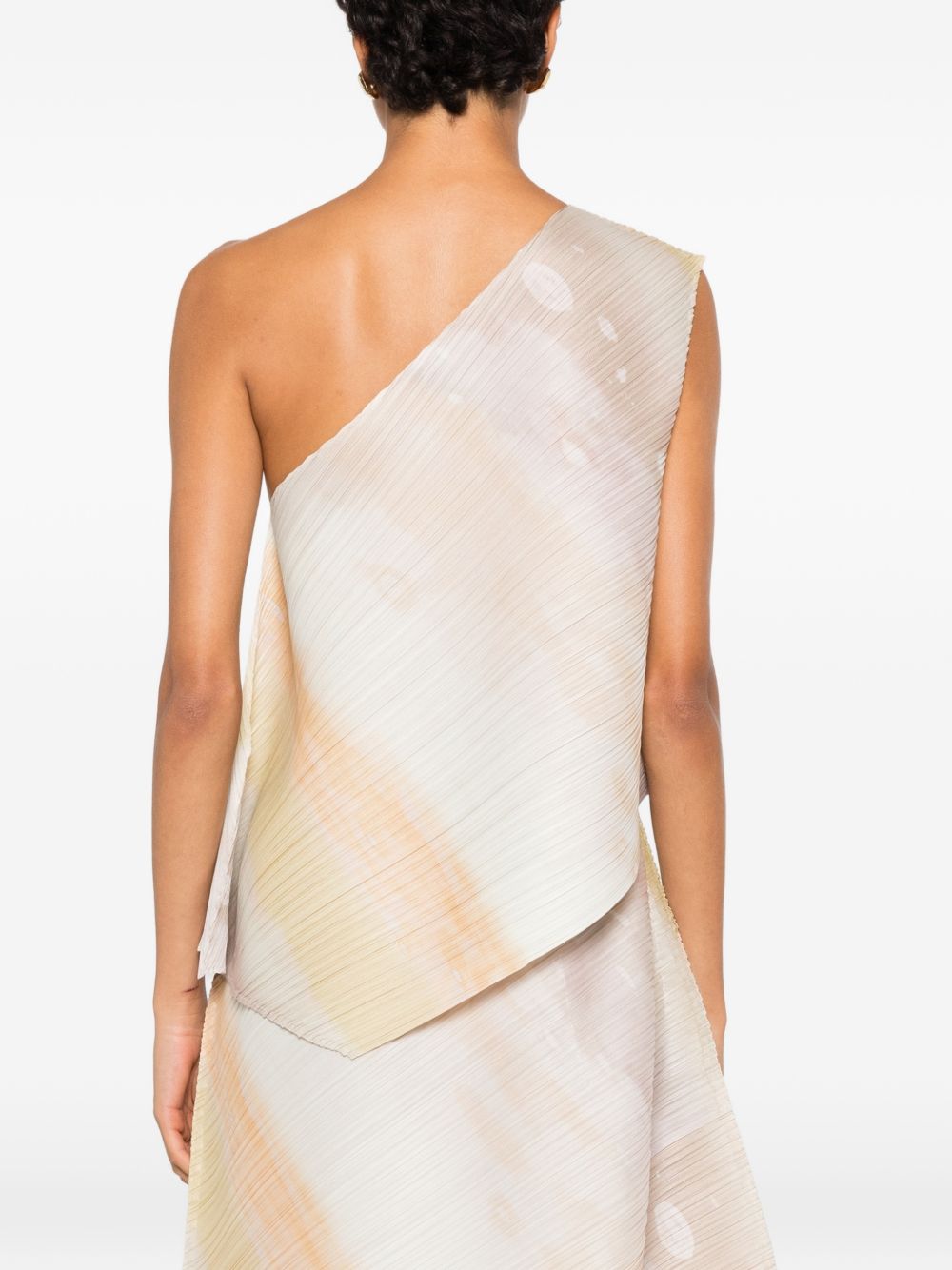 Pleats Please Top Beige Polyester