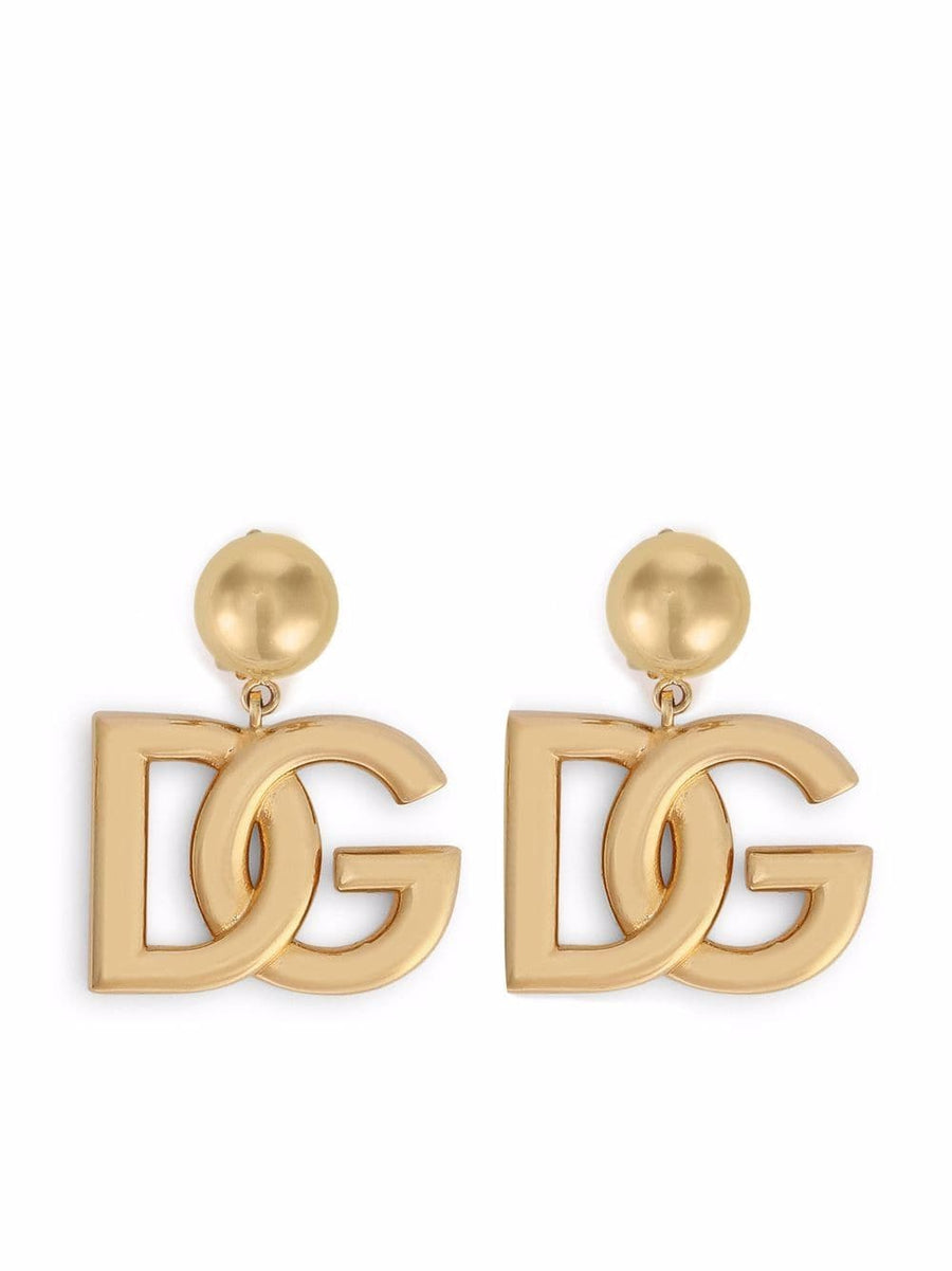 Dolce & Gabbana Logo Clip-On Earrings — Gold