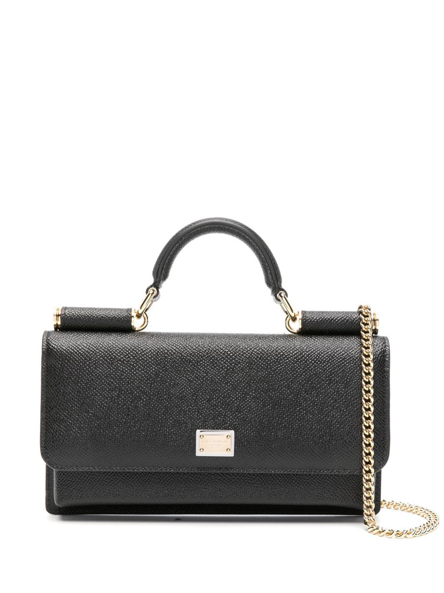 Dolce & Gabbana Iguana-Embossed Calf Leather Clutch — Black