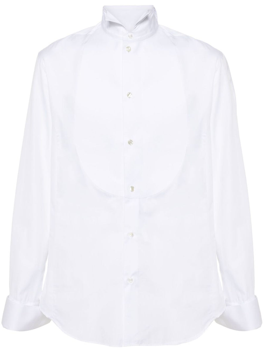 Giorgio Armani Diamond-Pattern Poplin Shirt — White