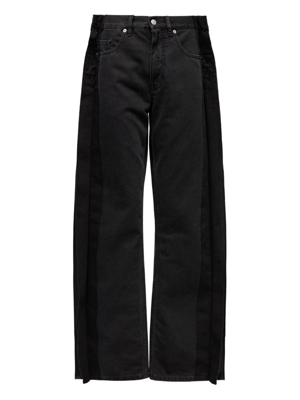 MM6 Maison Margiela Split-Leg Straight Jeans — Black