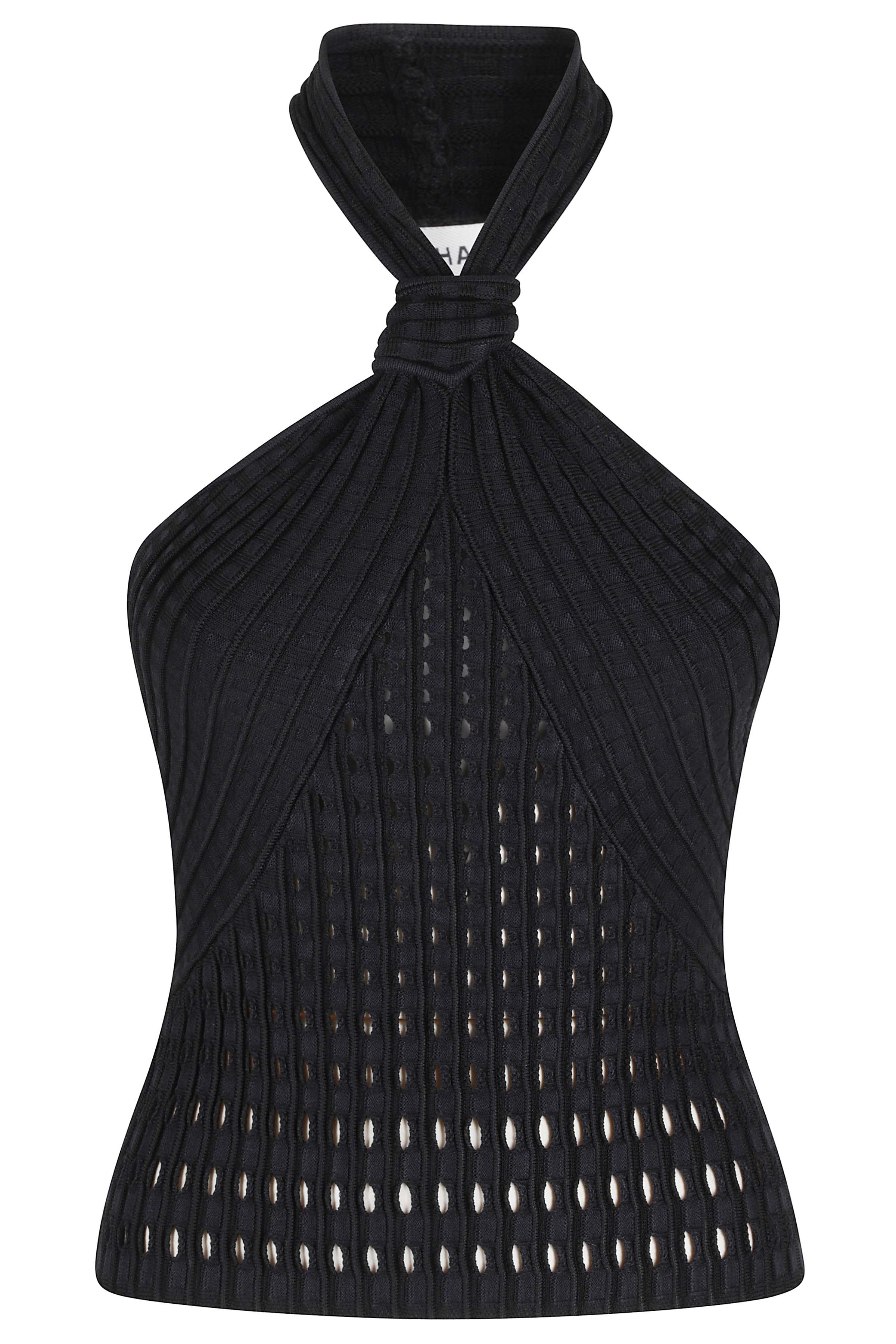 Lyrix Halter Top Black Fabric