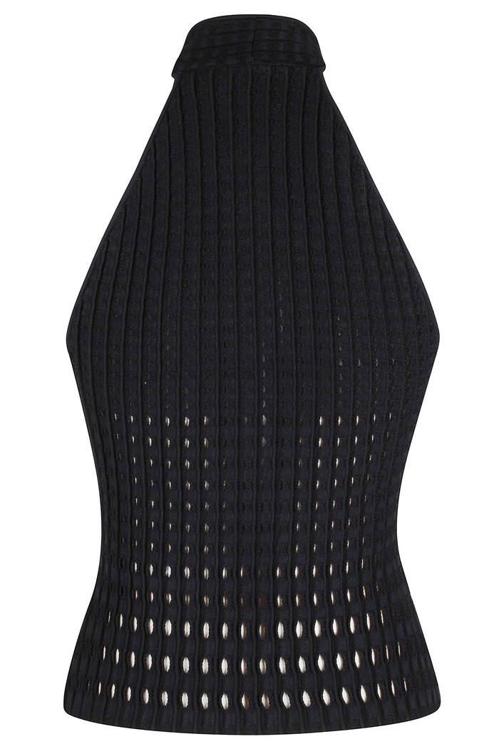 Lyrix Halter Top Black Fabric
