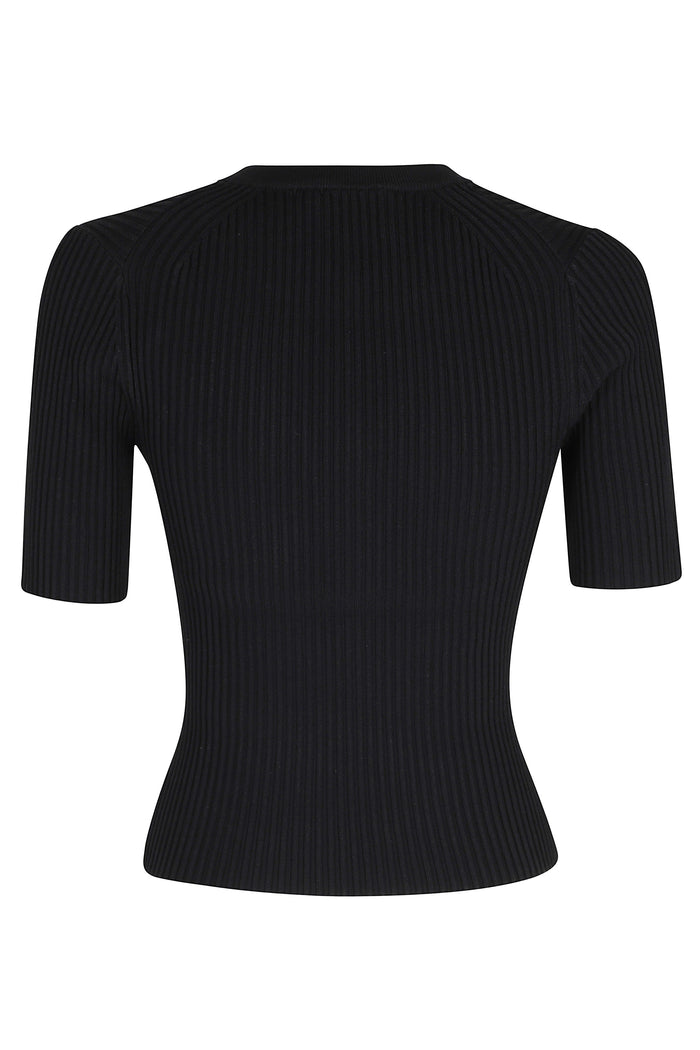 Miley Ss Top Black Viscosa Poliestere Tops