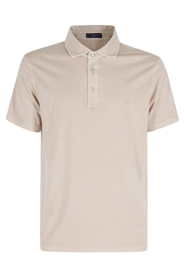 Polo Jersey Frosted Embroidery Brown Cotone