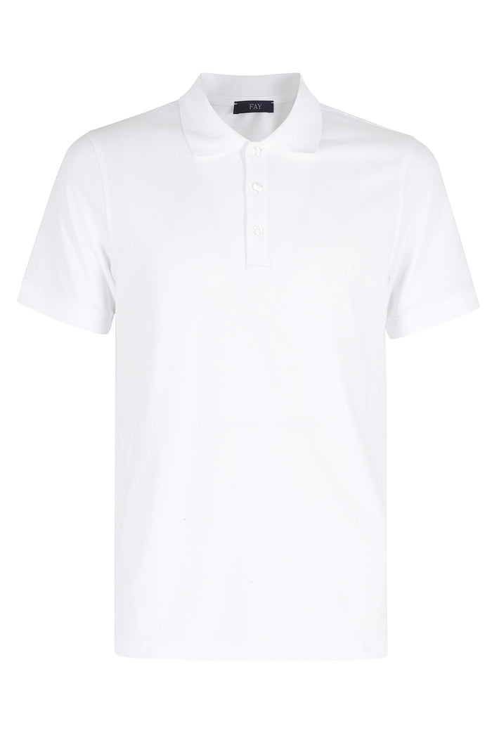 Polo Piquet Stretch White Cotone