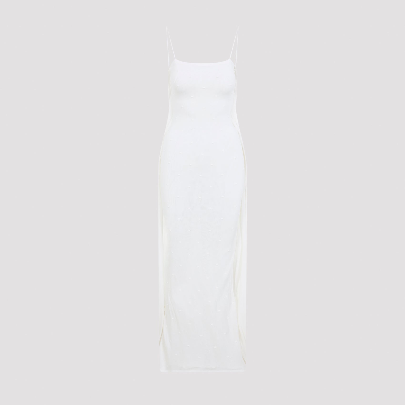 La Robe Maille Plumetis Long Dress White Viscose