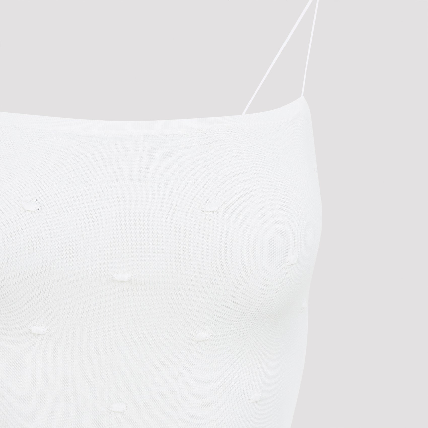 La Robe Maille Plumetis Long Dress White Viscose