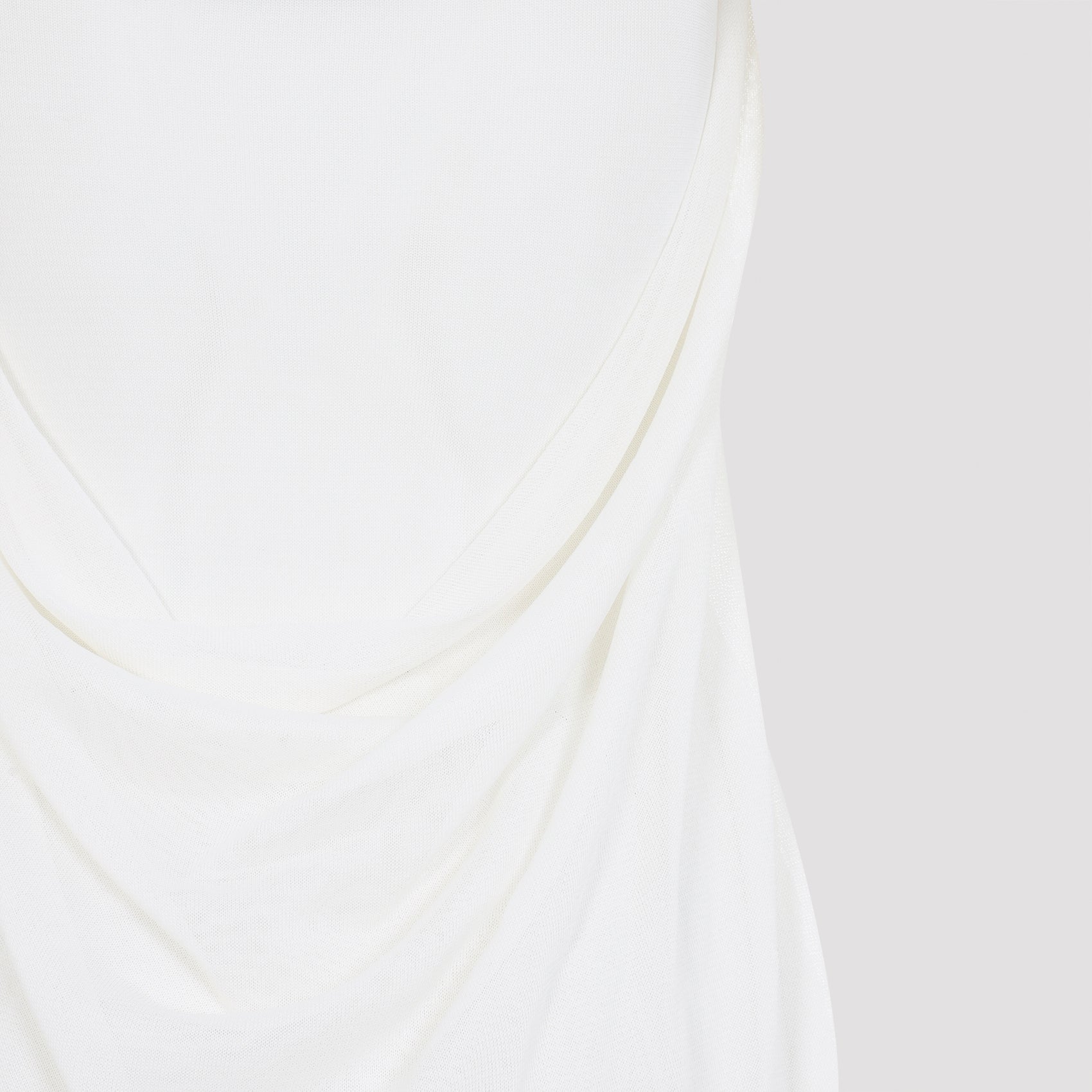 La Robe Maille Plumetis Long Dress White Viscose