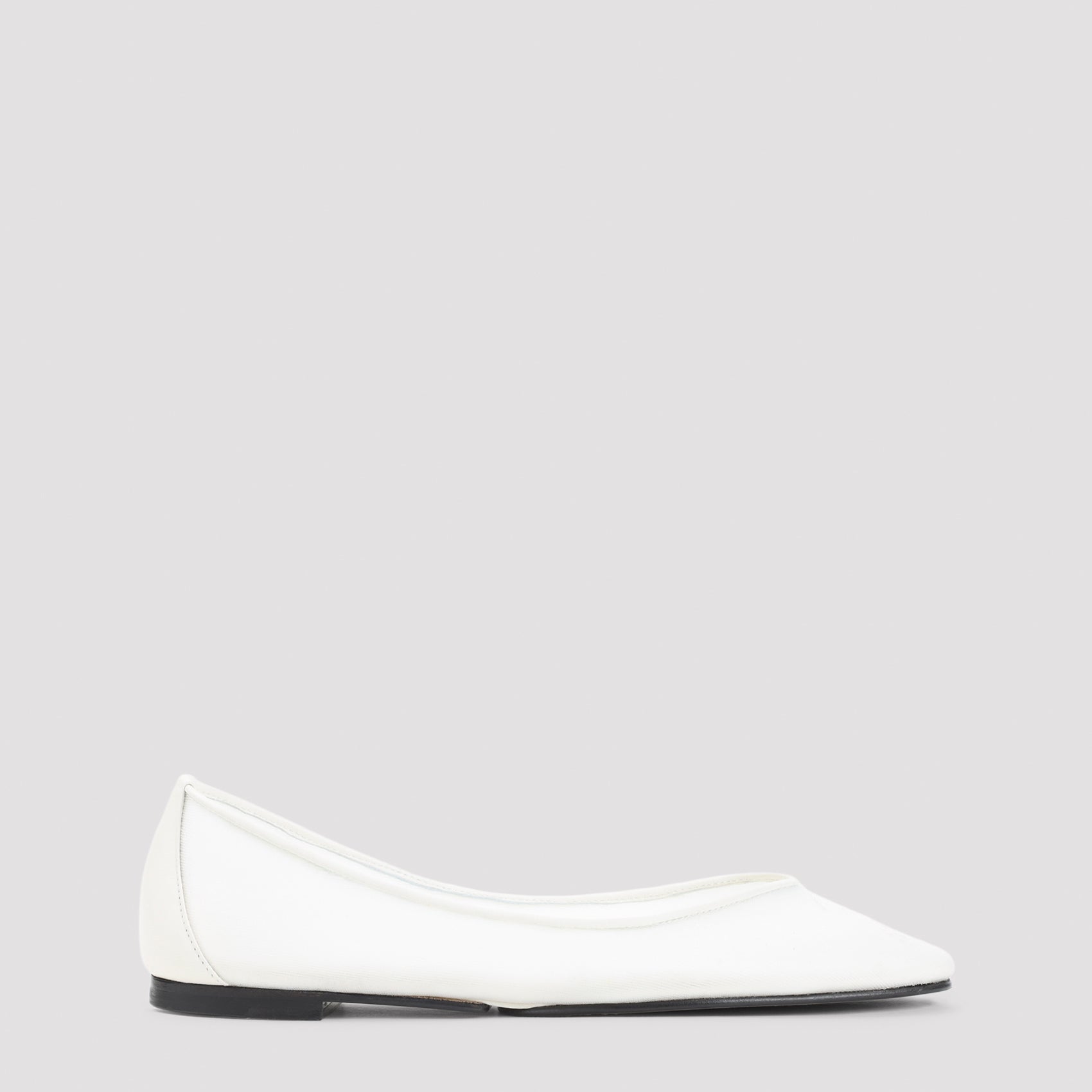 Ovalo Ballerinas White Mesh Lamb Leather Shoe