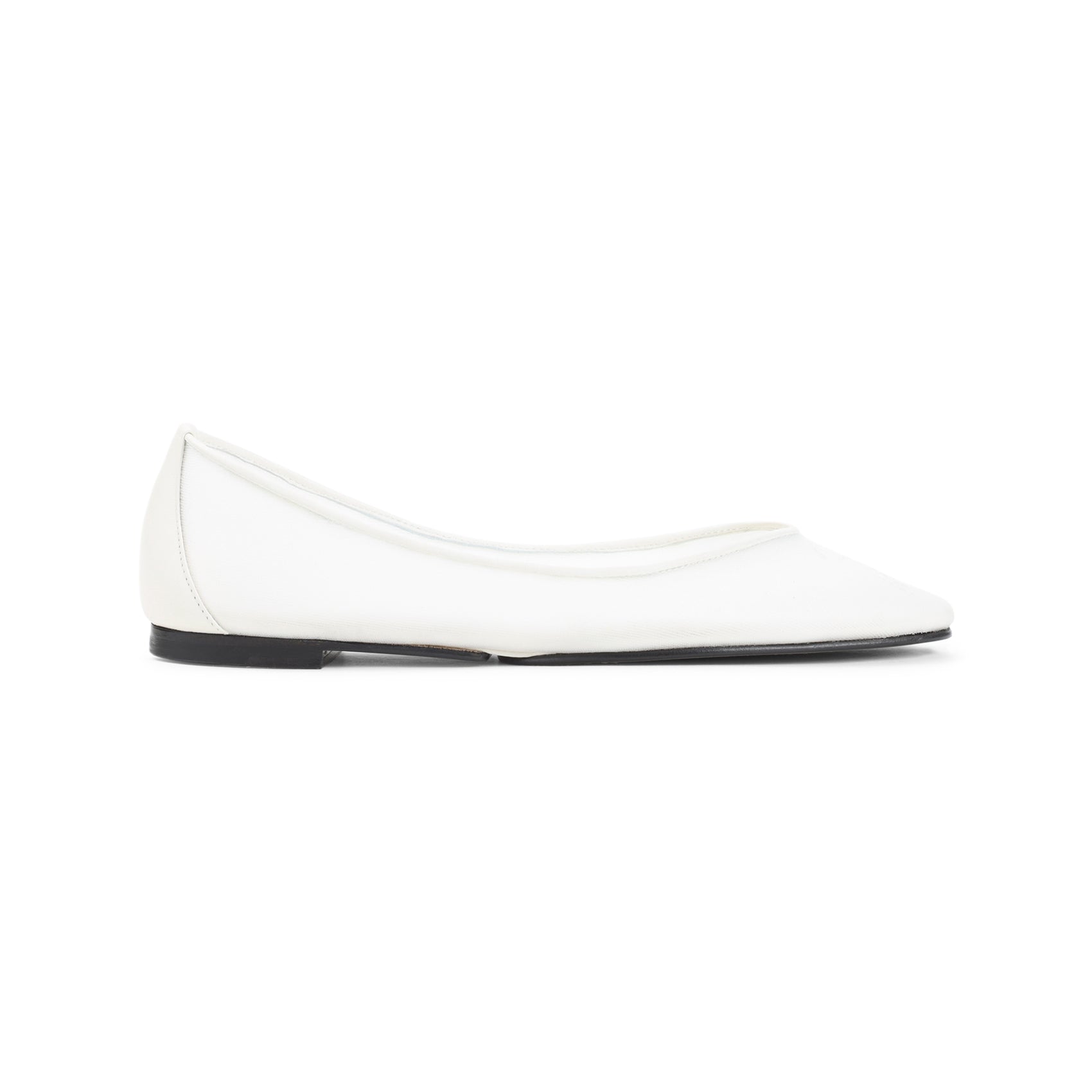 Ovalo Ballerinas White Mesh Lamb Leather Shoe