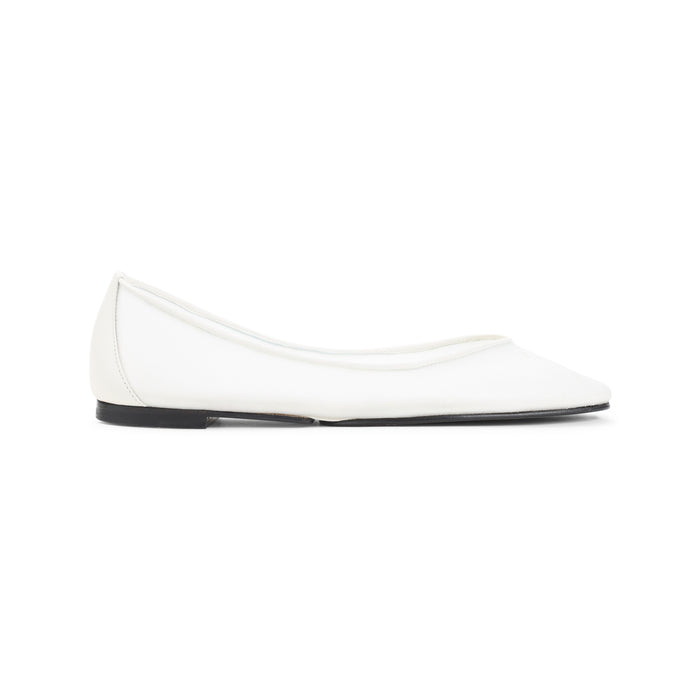 Ovalo Ballerinas White Mesh Lamb Leather Shoe
