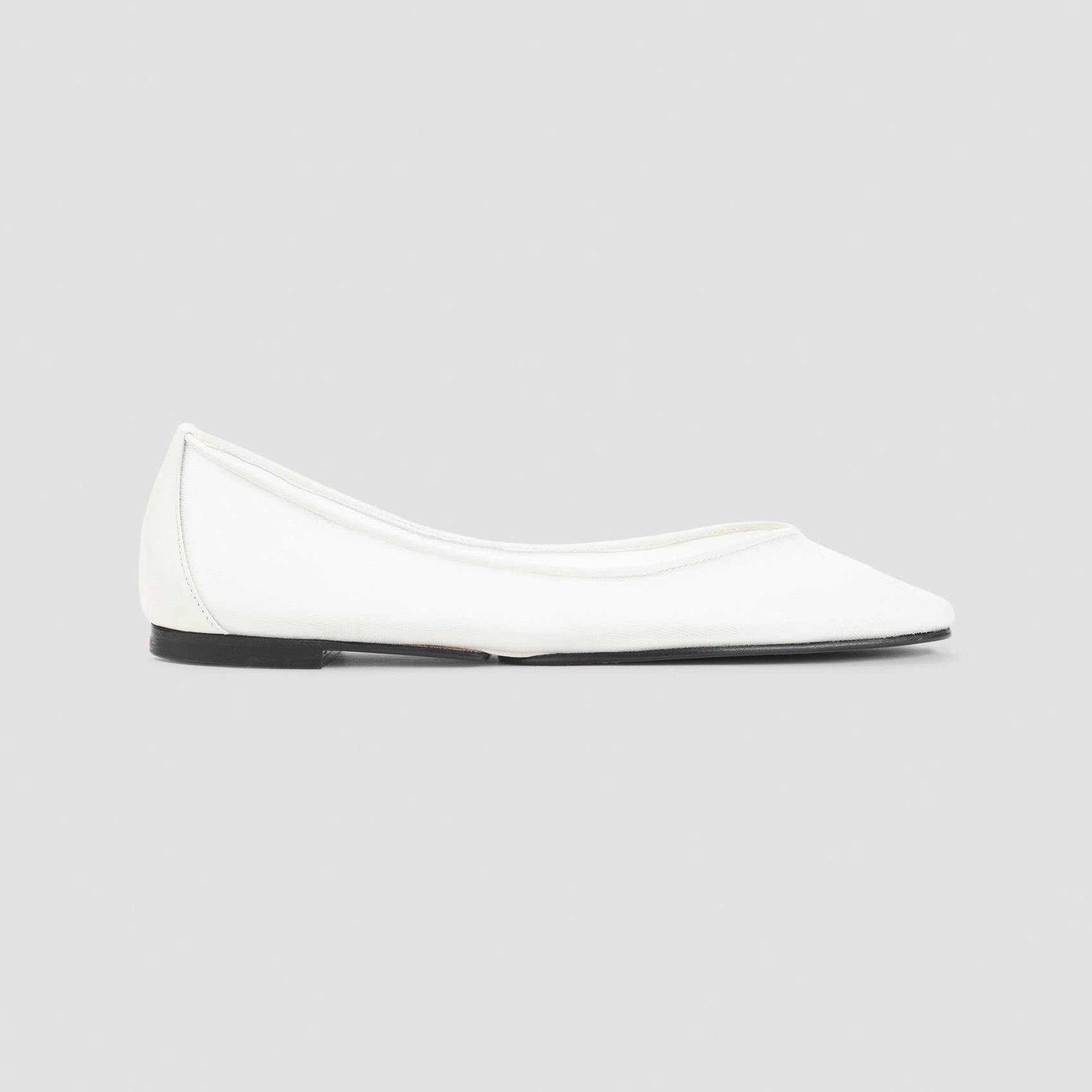 Ovalo Ballerinas White Mesh Lamb Leather Shoe