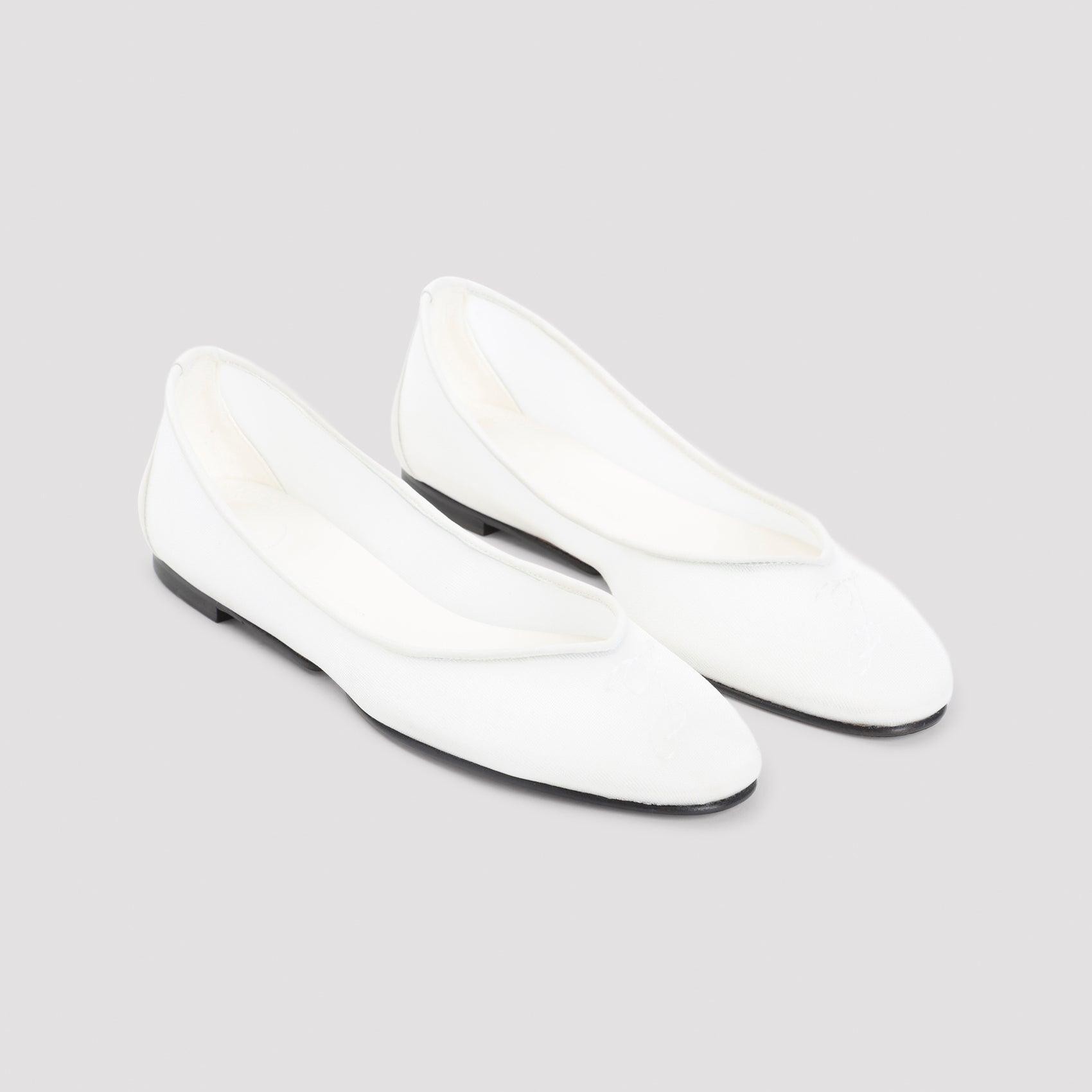 Ovalo Ballerinas White Mesh Lamb Leather Shoe
