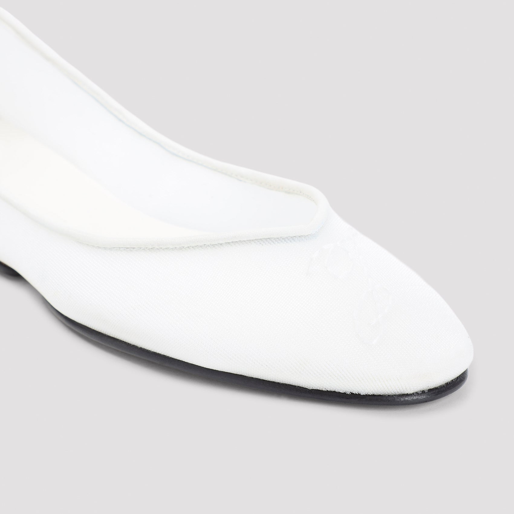Ovalo Ballerinas White Mesh Lamb Leather Shoe