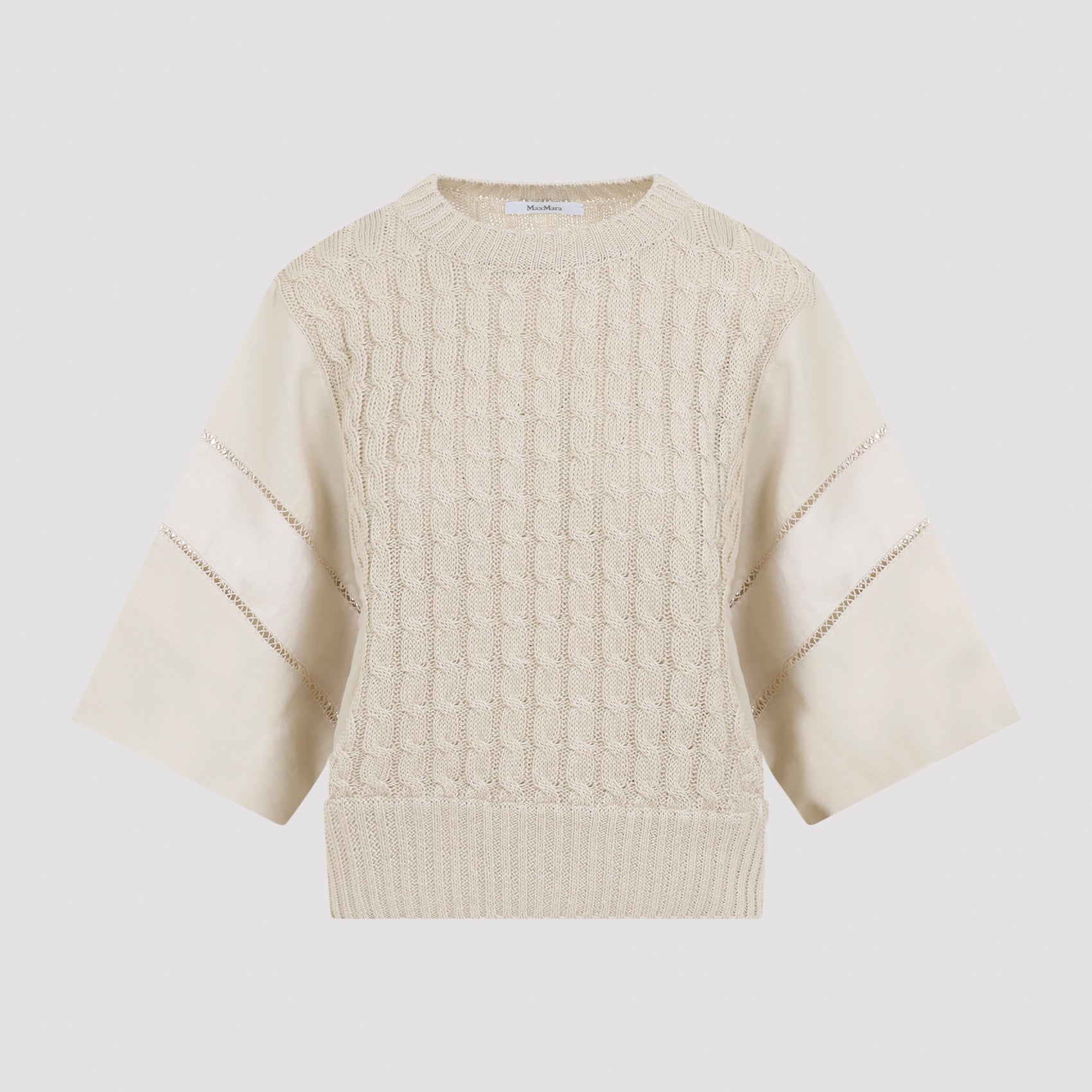 Scatola Cable Linen Sweater Nude & Neutrals
