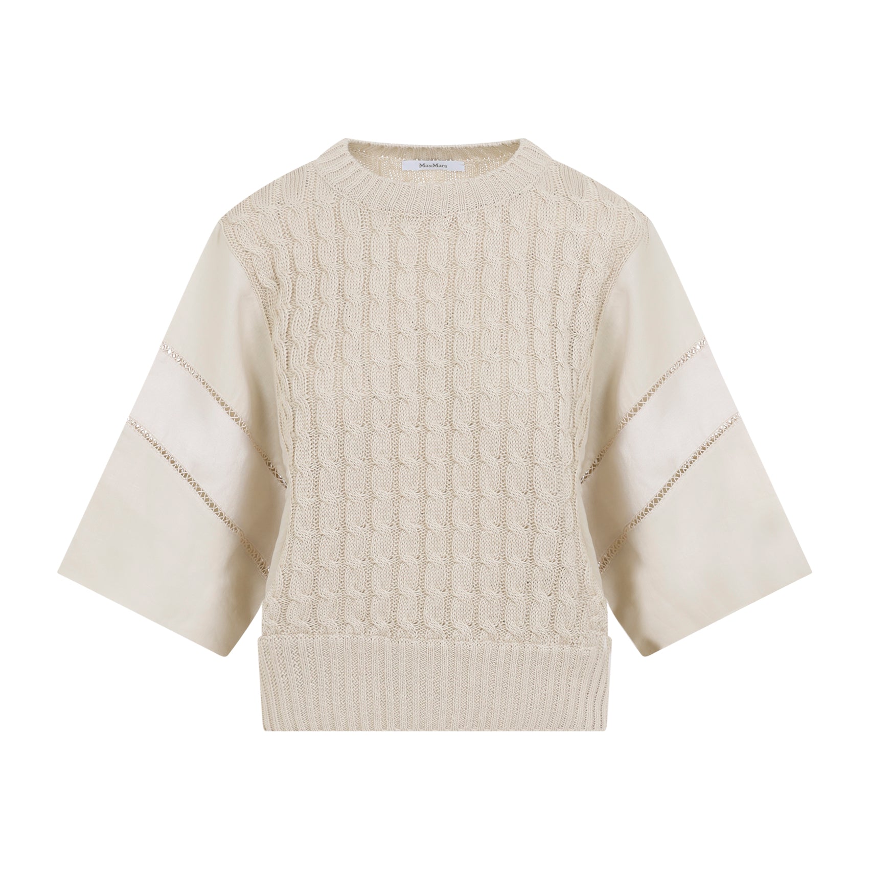 Scatola Cable Linen Sweater Nude & Neutrals