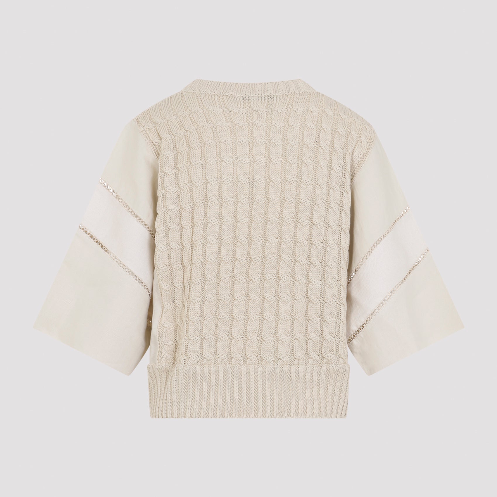 Scatola Cable Linen Sweater Nude & Neutrals