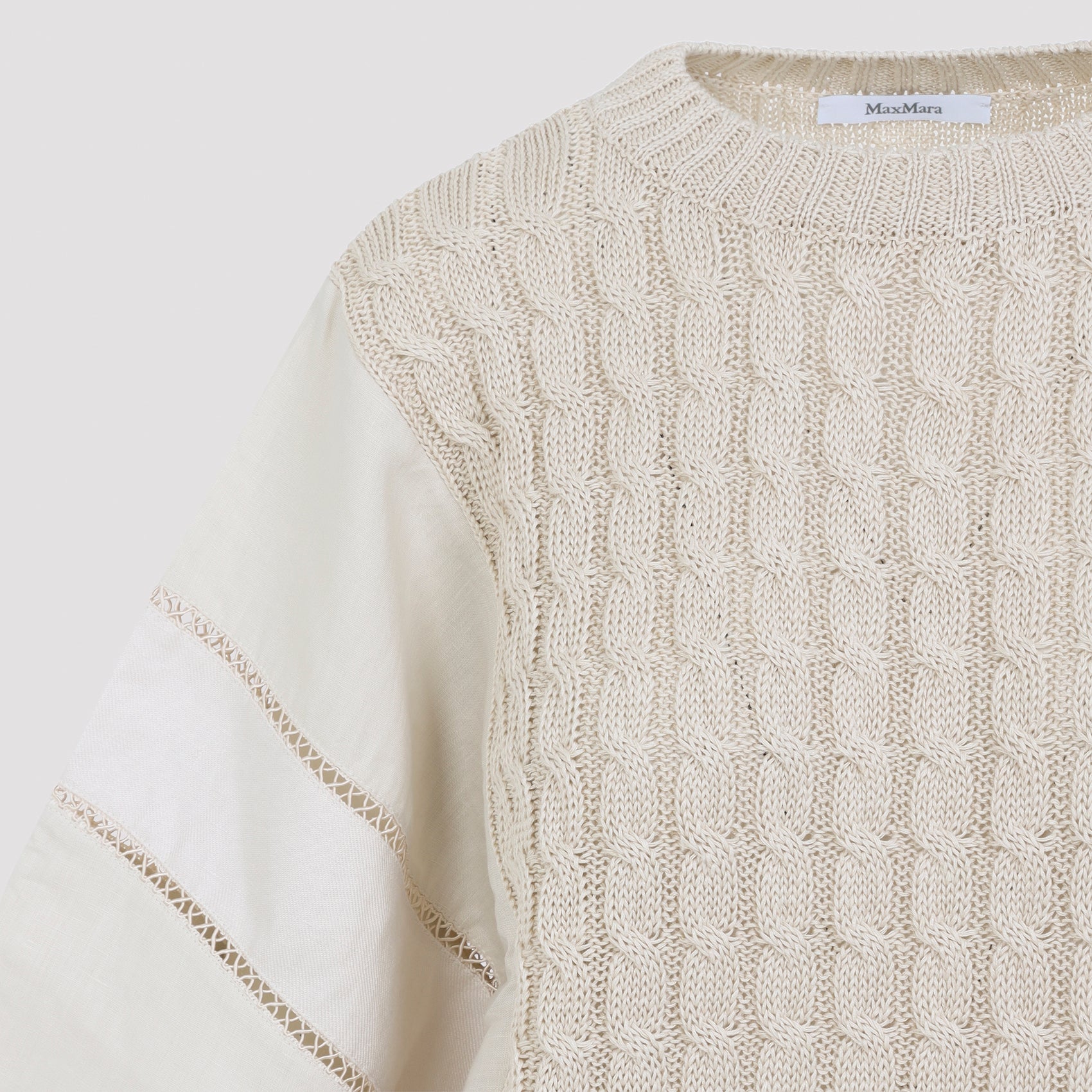 Scatola Cable Linen Sweater Nude & Neutrals