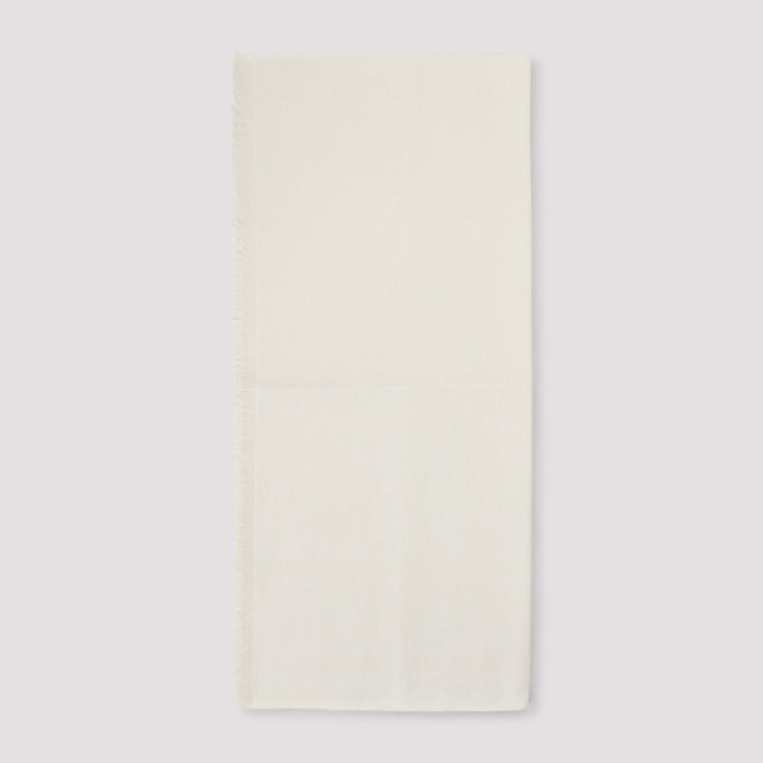 Avetusta M Logo Scarf Nude & Neutrals Wool Silk Linen