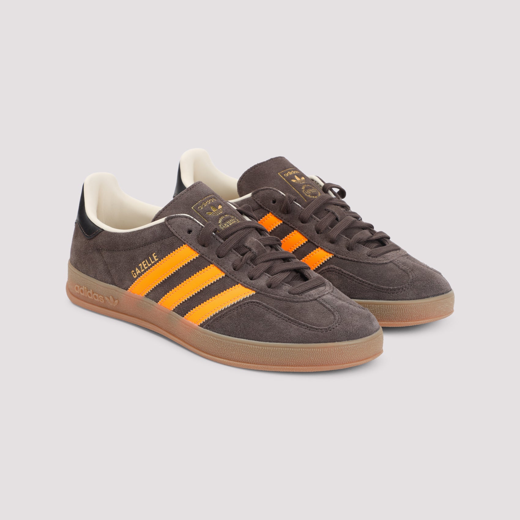 Gazelle Indoor Sneakers Brown Suede Leather Rubber Shoe