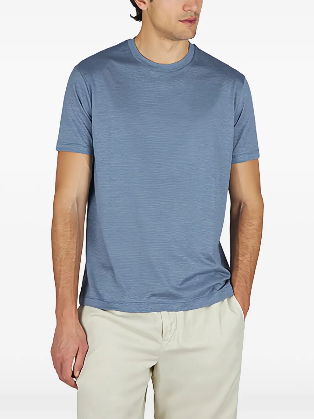 T-shirt Blue Cotton Silk Tshirt
