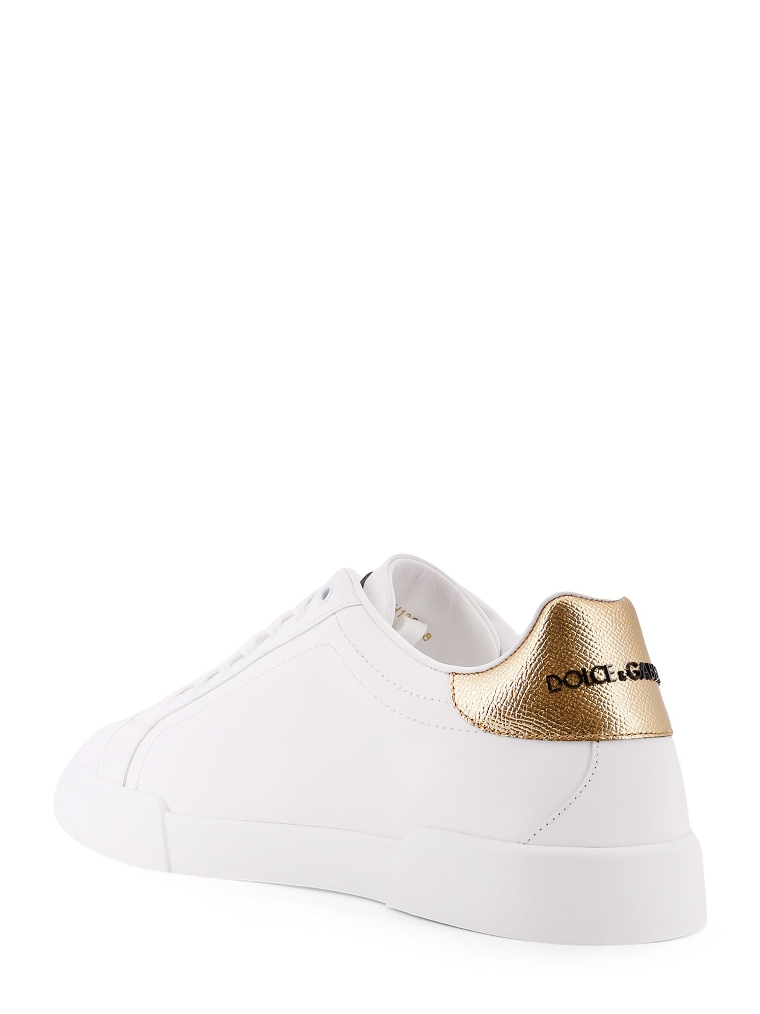 Dolce & Gabbana Sneakers Bianco Oro Scuro Pelle