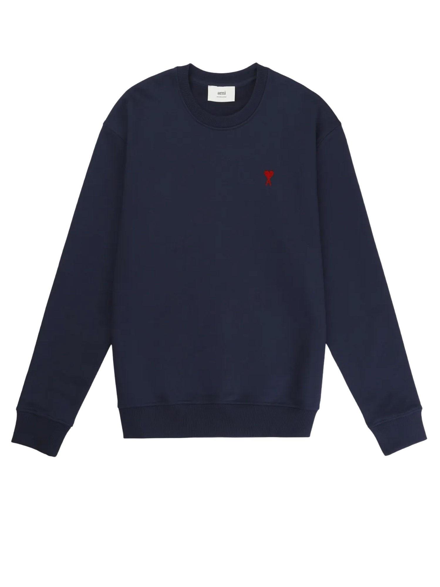 Ami Paris Sweaters Bleu Nuit Cotone