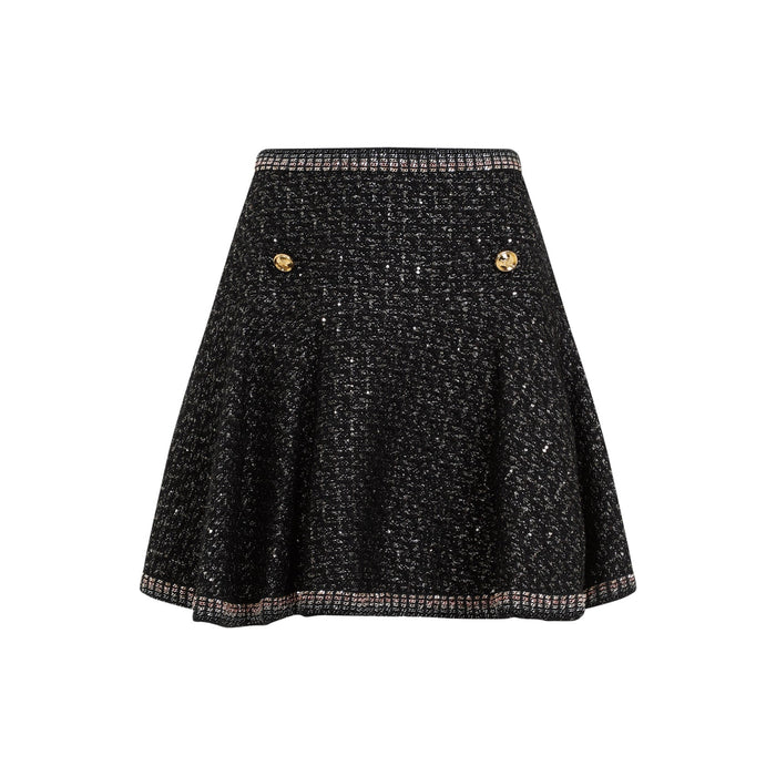Mini Skirts Black Cotton