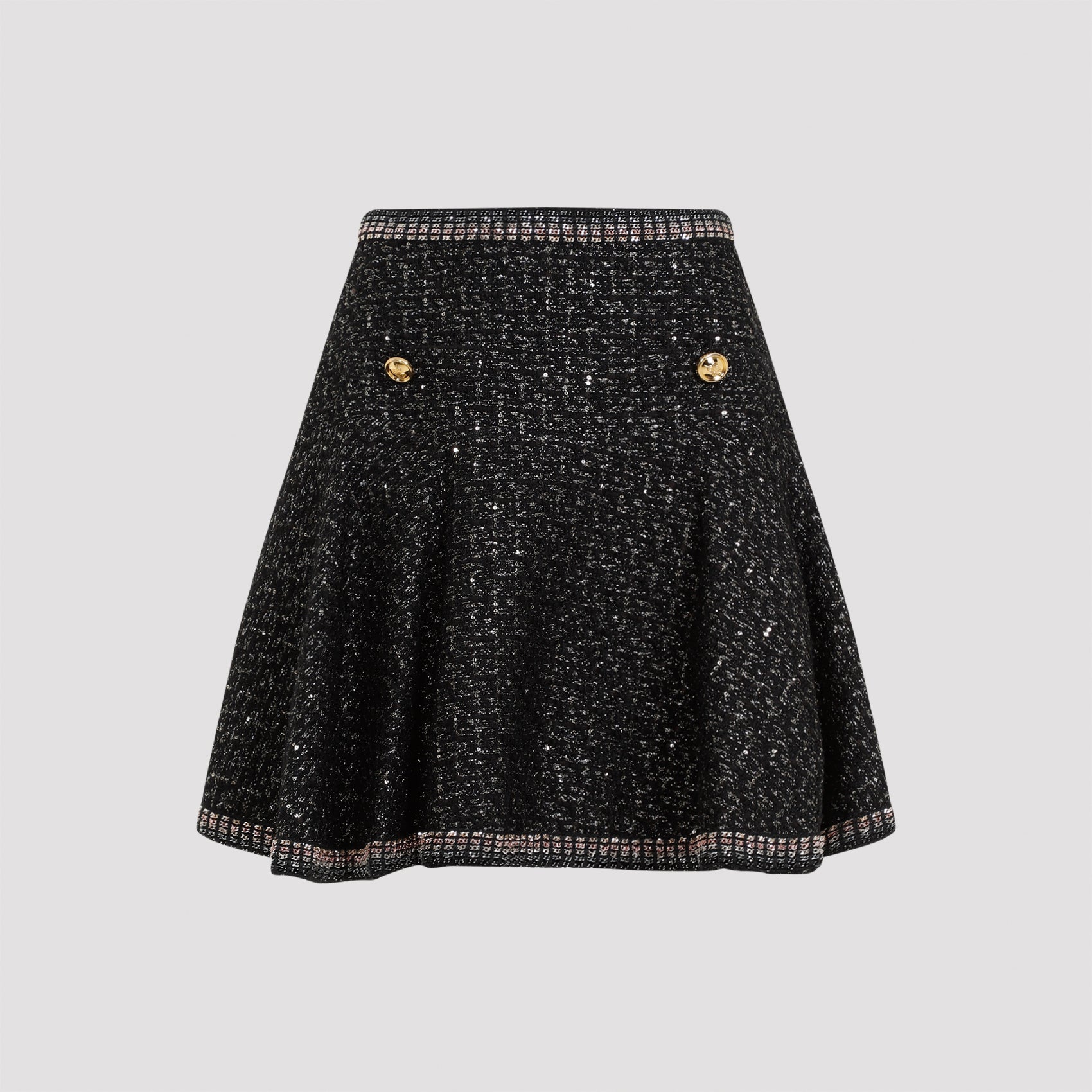 Mini Skirts Black Cotton
