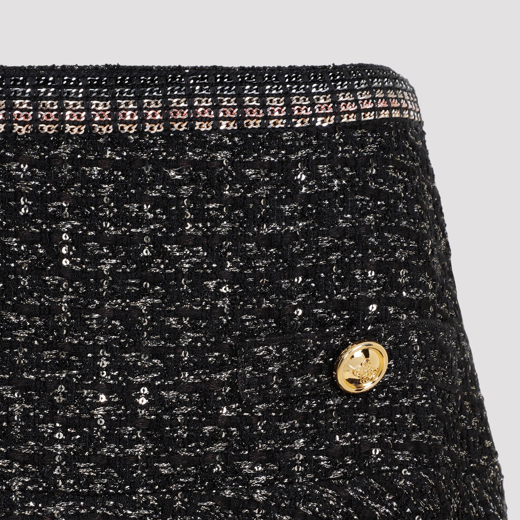 Mini Skirts Black Cotton