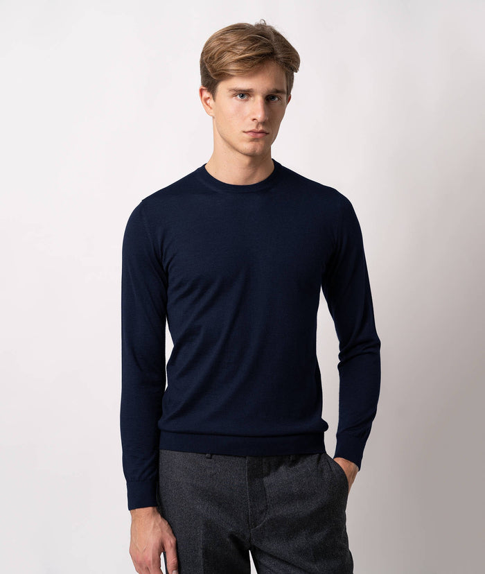 Crewneck Cashemere And Silk Sweater Nuuk Purple Round Neck